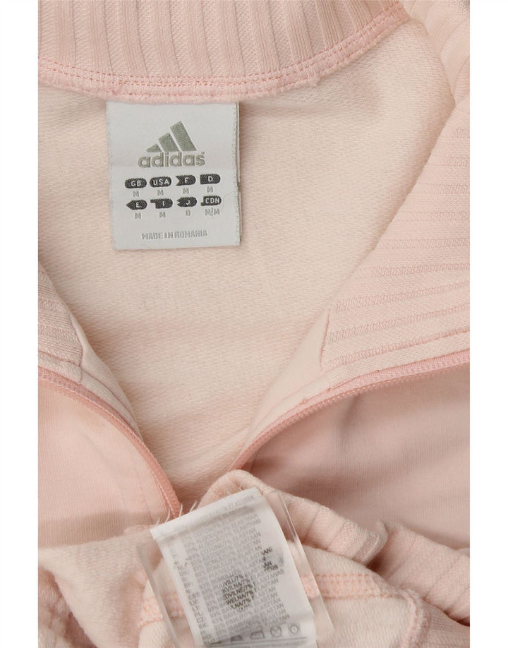Jachetă de top pentru trening Adidas pentru femei UK 14, bumbac roz mediu