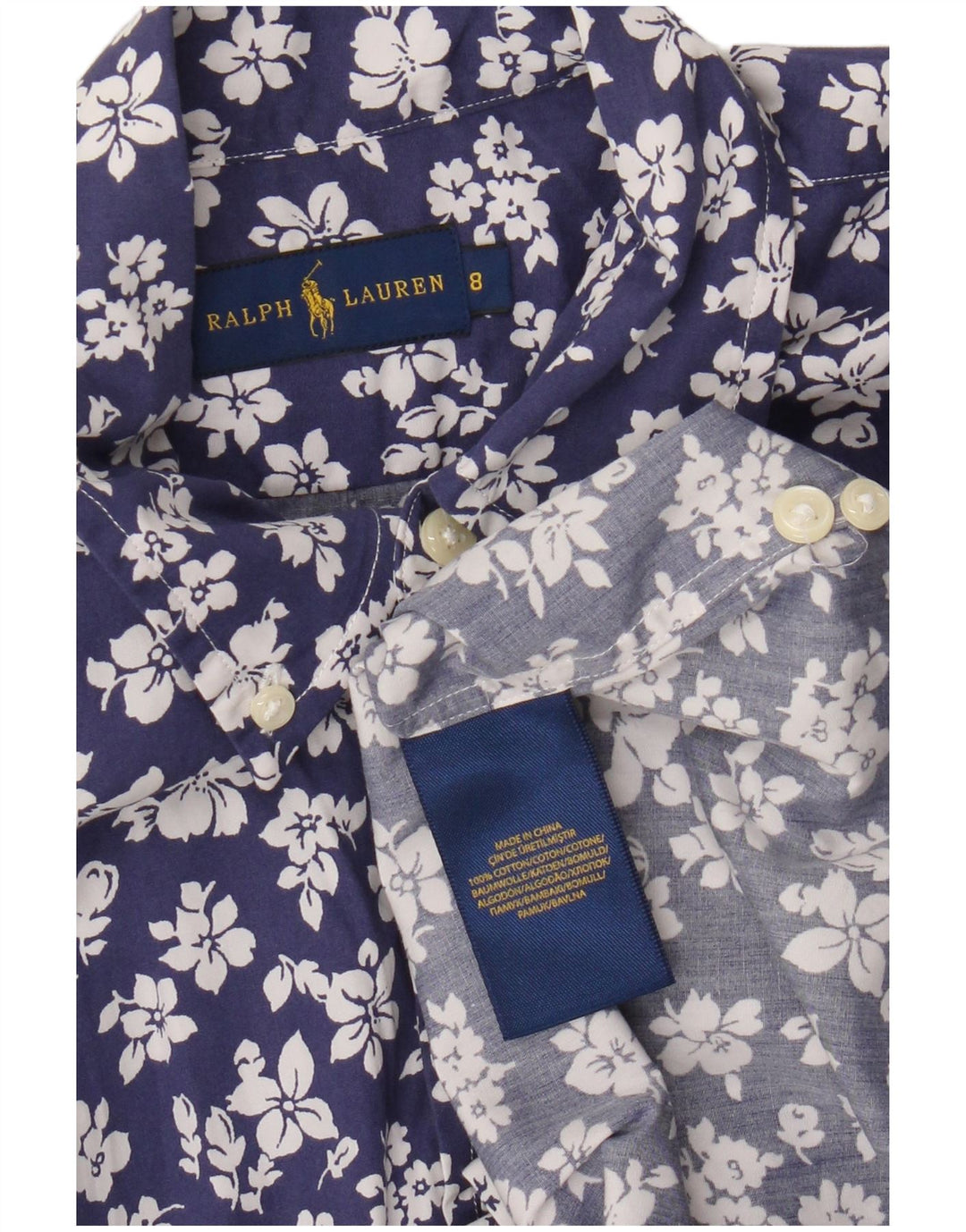 Cămașă pentru femei Ralph Lauren US 8 Medium Bluemarin Floral Bumbac