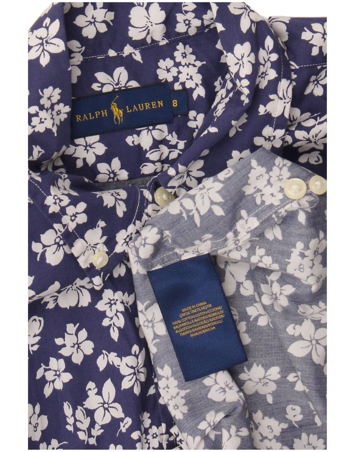 Cămașă pentru femei Ralph Lauren US 8 Medium Bluemarin Floral Bumbac