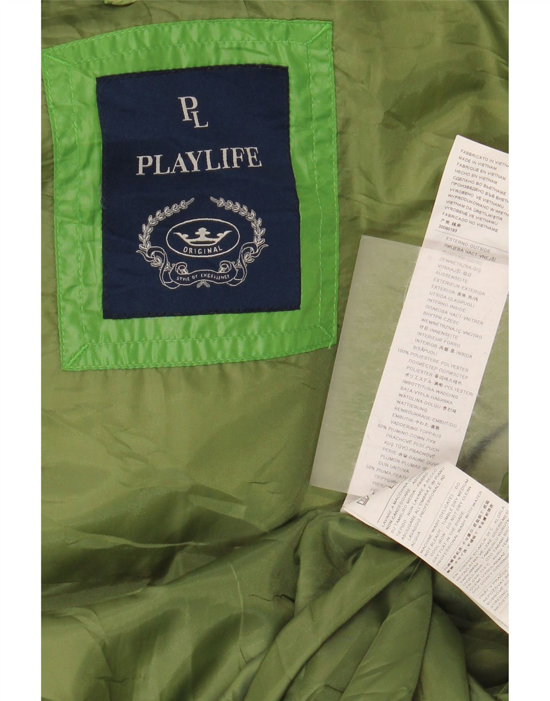Jachetă căptușită pentru bărbați Playlife UK 40 Poliester verde mare