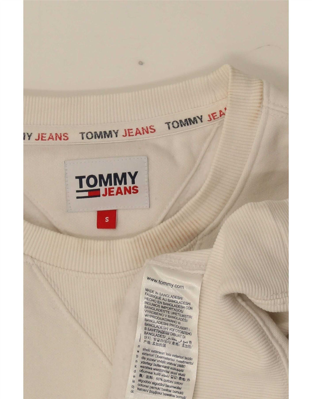 Hanorac grafic pentru bărbați Tommy Hilfiger Pulover mic, alb, bumbac