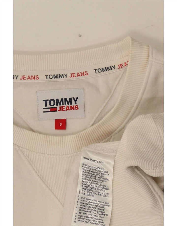 Hanorac grafic pentru bărbați Tommy Hilfiger Pulover mic, alb, bumbac