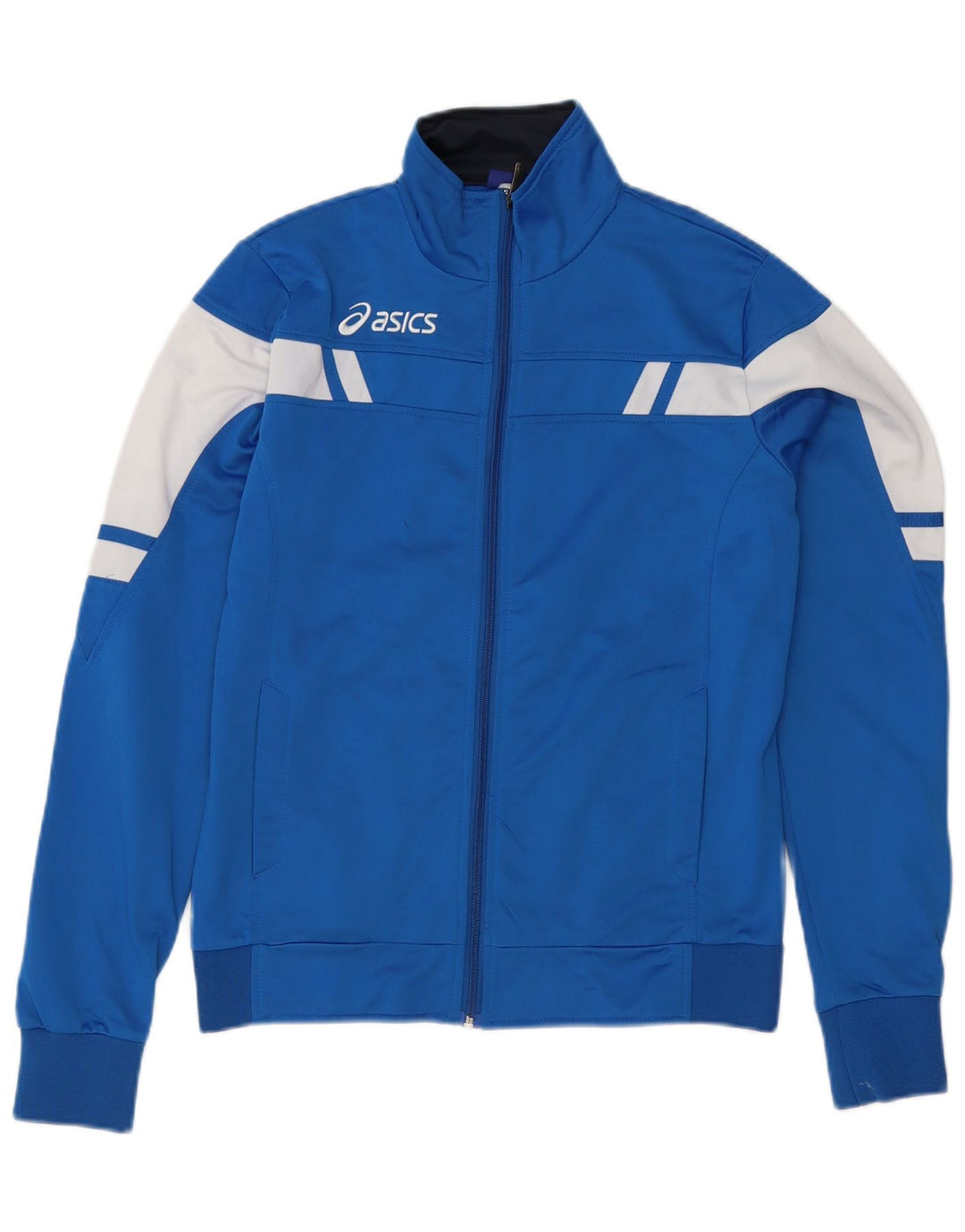 Jachetă de trening Asics pentru băieți, 13-14 ani, poliester color bloc albastru