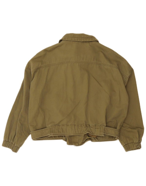 Jachetă Bomber oversized Crop pentru femei Zara UK 14 Medium Khaki