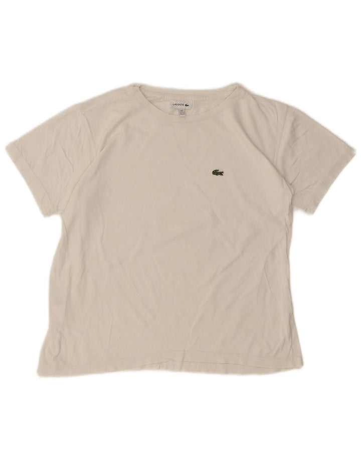 Tricou Lacoste Băieți Top 11-12 Ani Bumbac Alb
