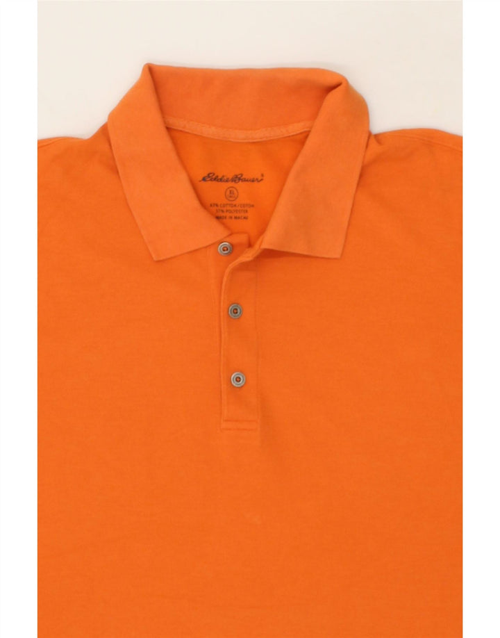 EDDIE BAUER Mens Tall Polo Shirt XL Orange Cotton Vintage Eddie Bauer and Second-Hand Eddie Bauer from Messina Hembry 