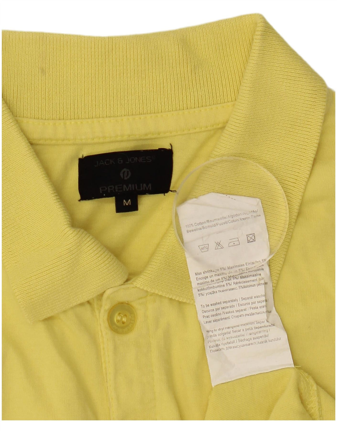 Tricou polo Jack & Jones pentru bărbați, bumbac galben mediu