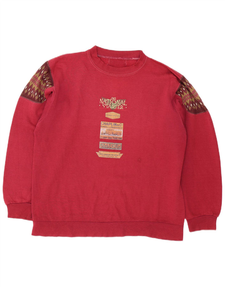 Hanorac vintage pentru bărbați cu grafică Jumper mare Burgundy Argyle/Diamond