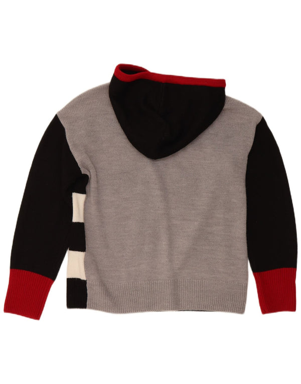 Pulover cardigan cu glugă Dkny pentru femei UK 14 Medium Black Striped Acrylic