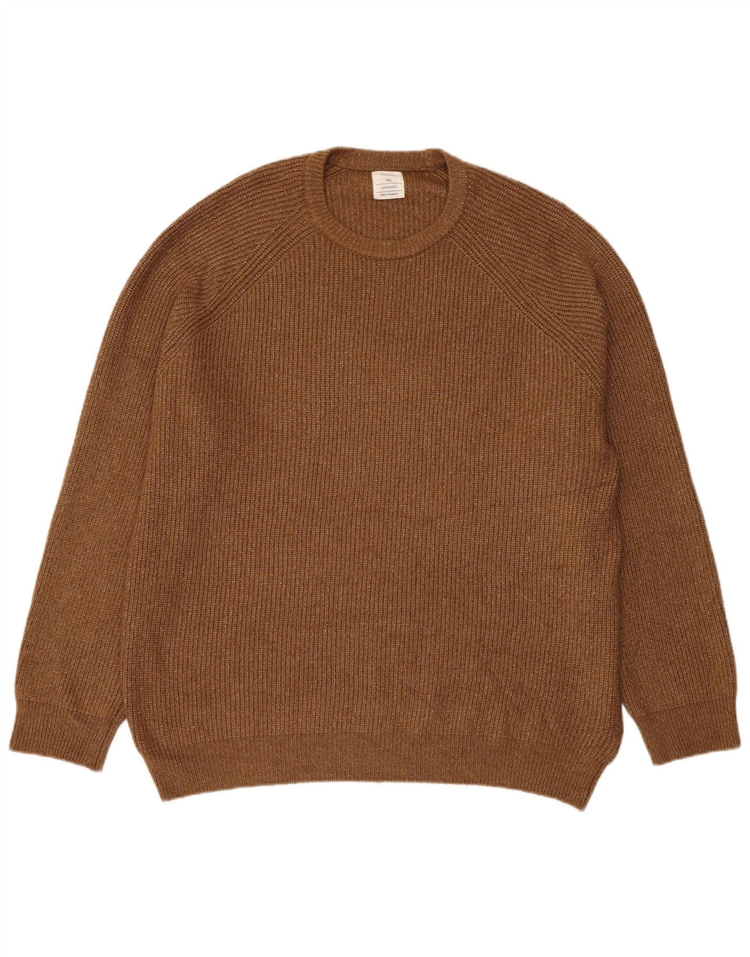 Pulover pentru bărbați Marks & Spencer, cu gât roșu, 3XL, poliamidă maro cu pete