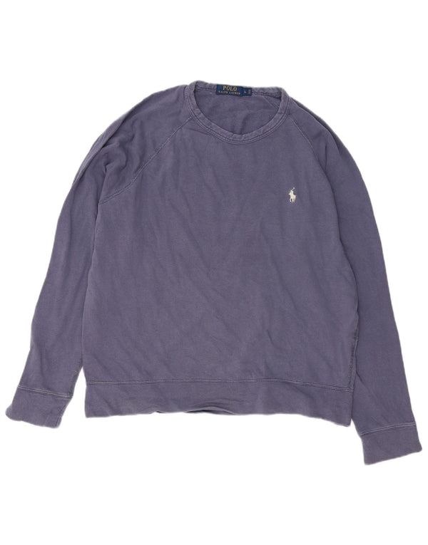Top pentru bărbați Polo Ralph Lauren cu mânecă lungă mare, albastru bleumarin, bumbac