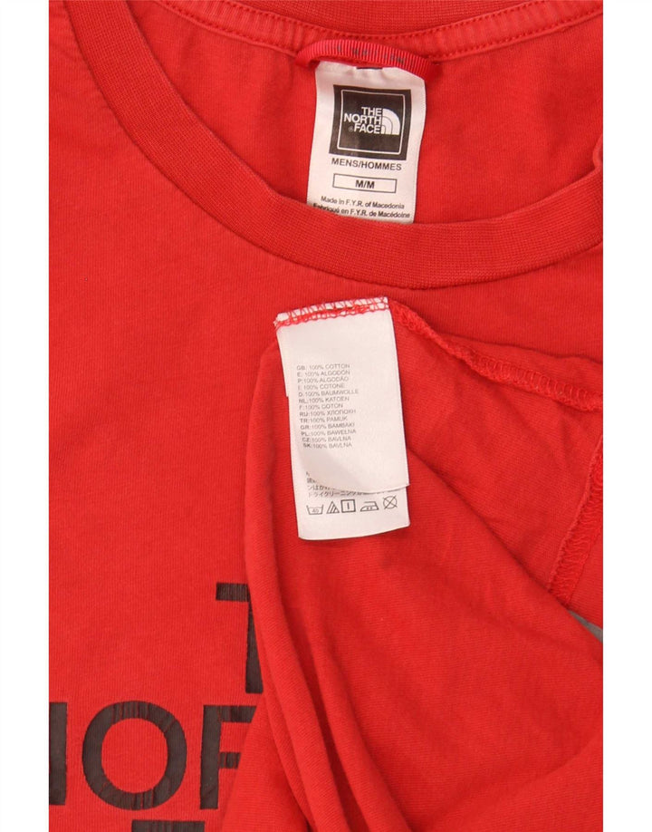 Tricou grafic pentru bărbați The North Face Top din bumbac roșu mediu