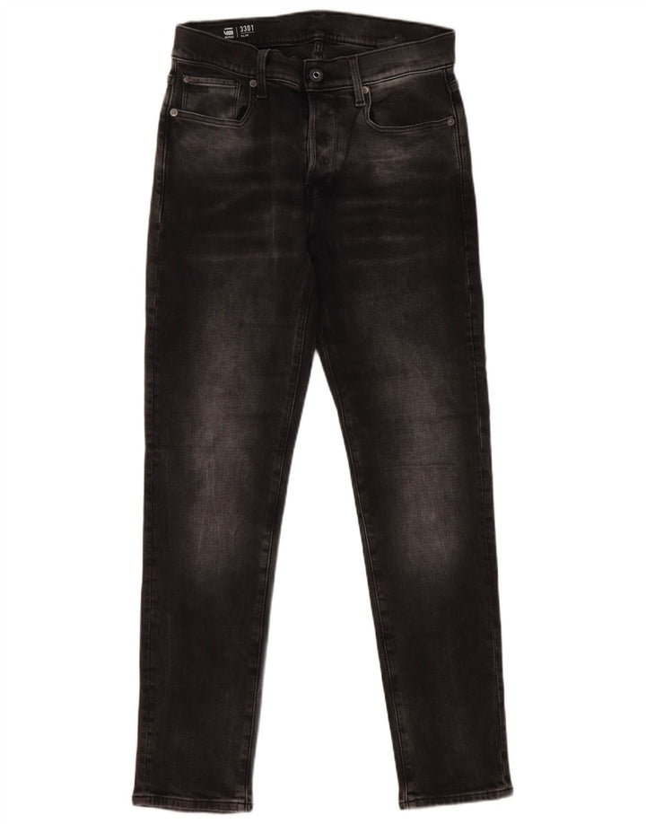 Blugi G-Star 3301 Slim pentru femei W28 L32 bumbac negru