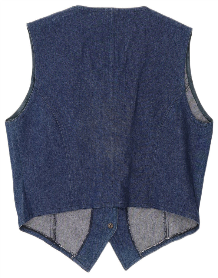 Vestă de blugi vintage pentru femei UK 12 Medium Blue
