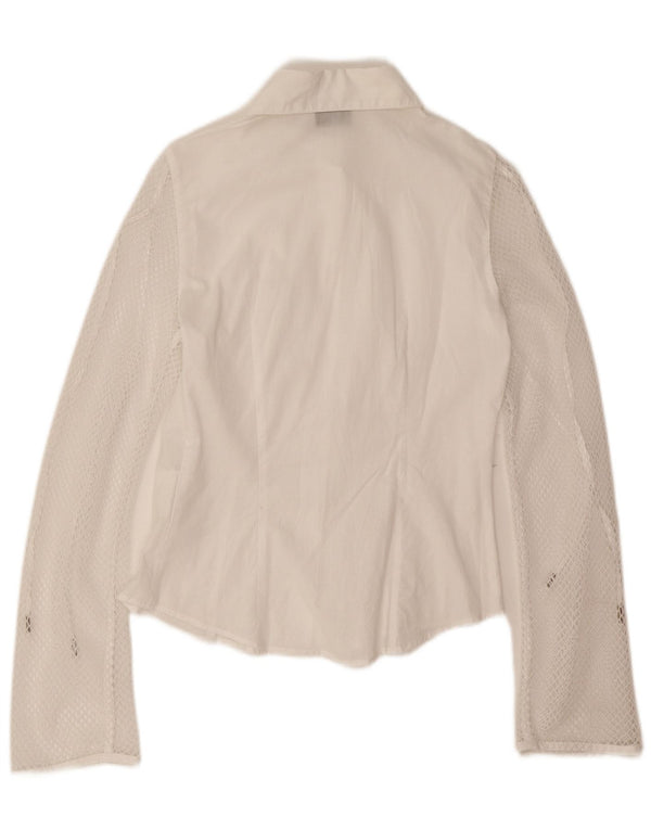 Bluză cămașă pentru femei Roccobarocco UK 8 Small White