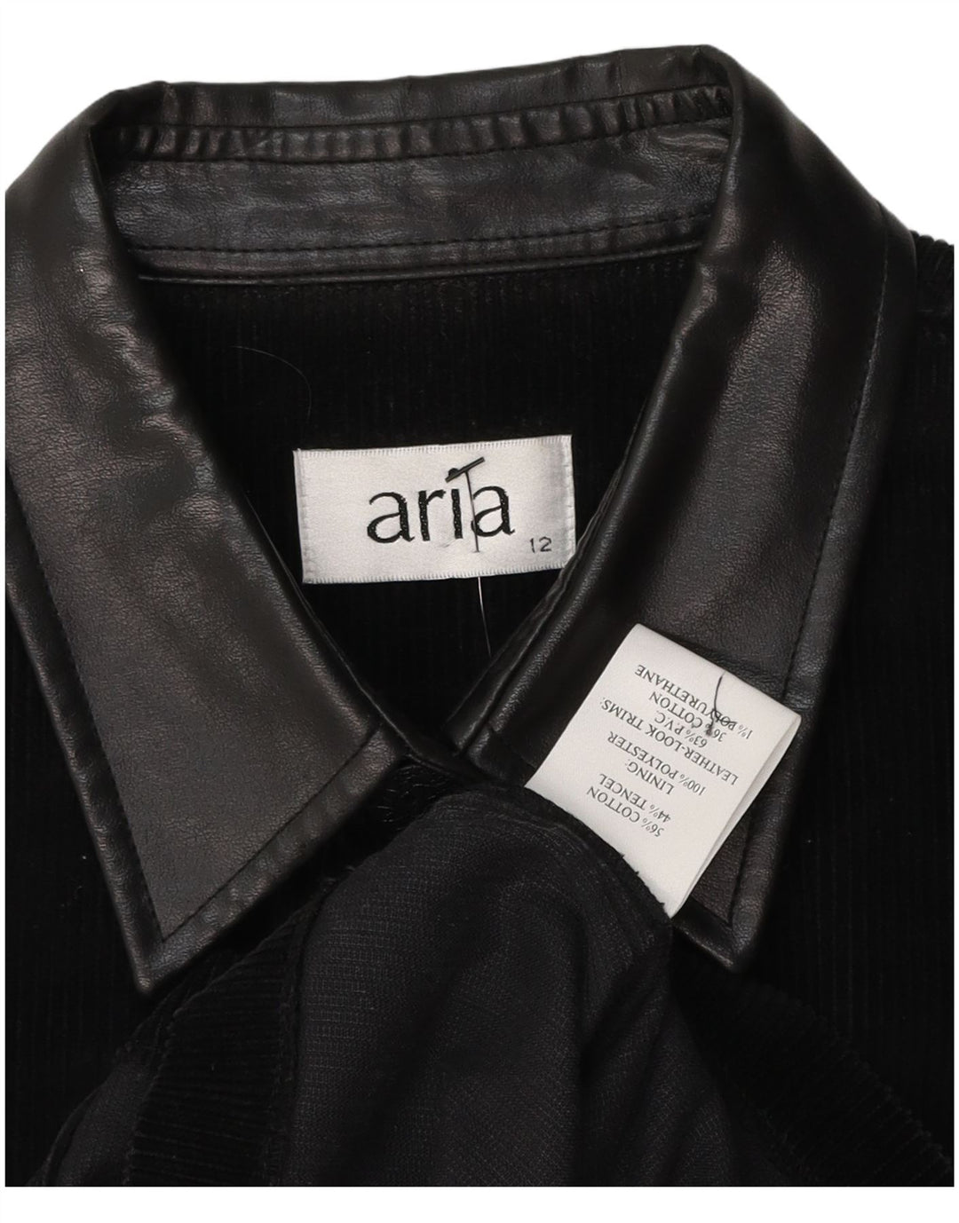Bluză cămașă din velur fără mâneci ARIA UK 12 Medium Black Tencel