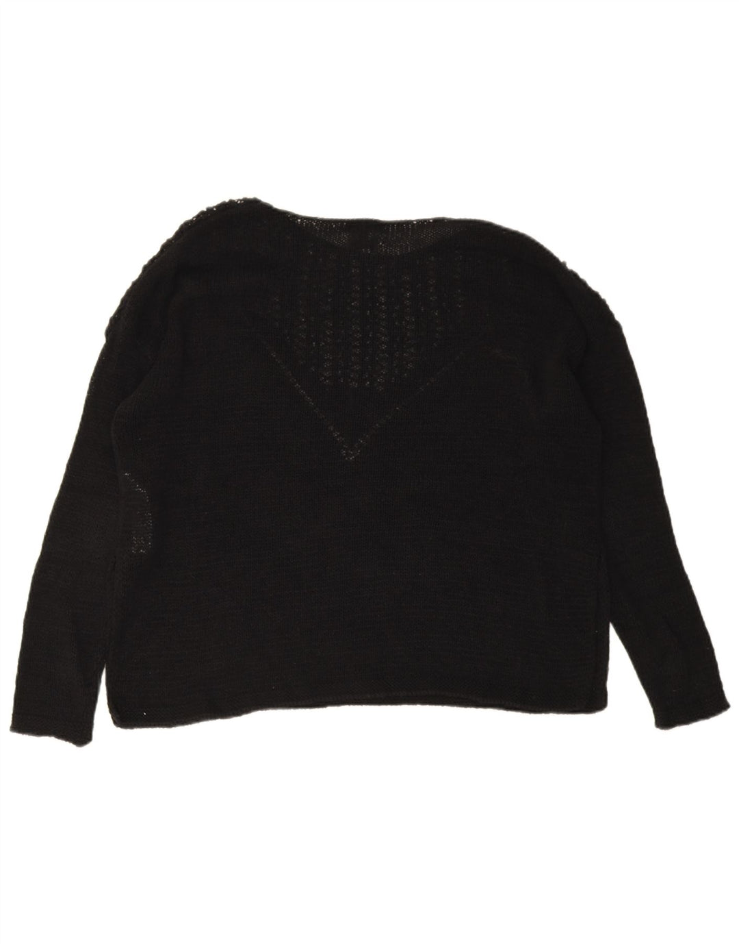 Massimo Dutti Pulover supradimensionat pentru femei cu gât de barcă UK 14 Medium Negru