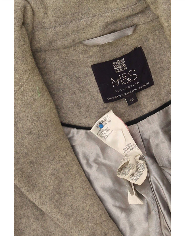 Marks & Spencer pardesiu supradimensionat pentru femei UK 10 mic din lână gri
