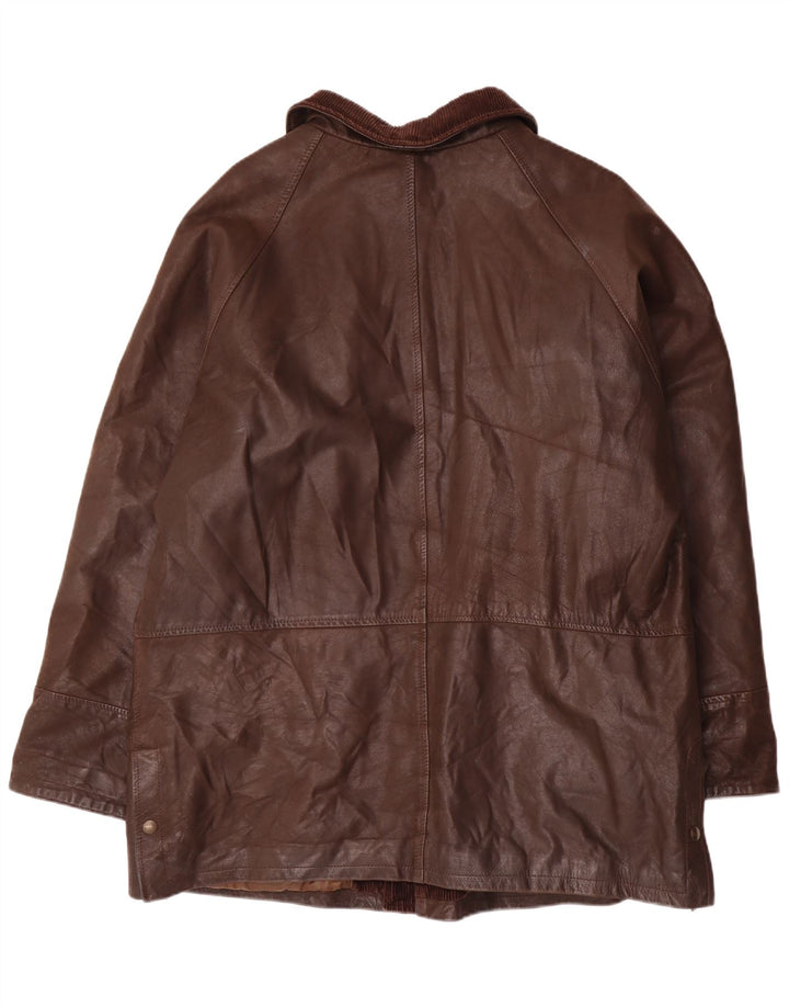 Jachetă de piele pentru bărbați Pierre Cardin IT 56 3XL maro