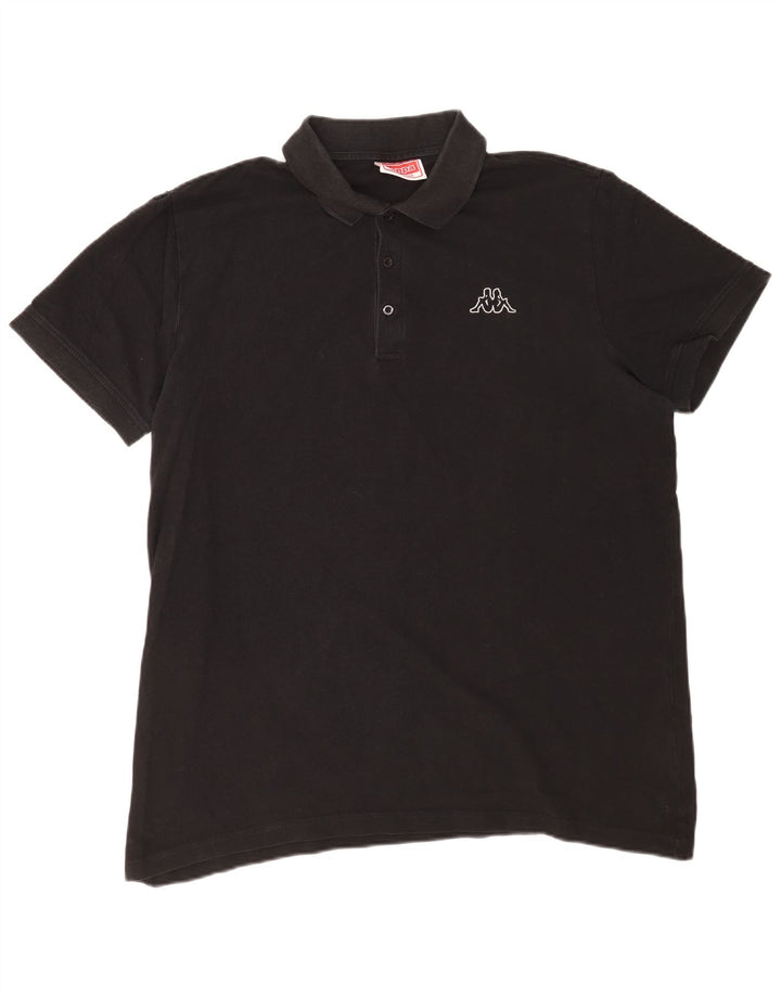 Cămașă polo pentru bărbați Kappa 2XL bumbac negru