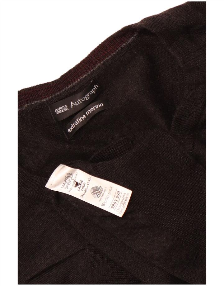 Pulover cu decolteu în V cu autograf pentru femei Marks & Spencer UK 16 mare gri