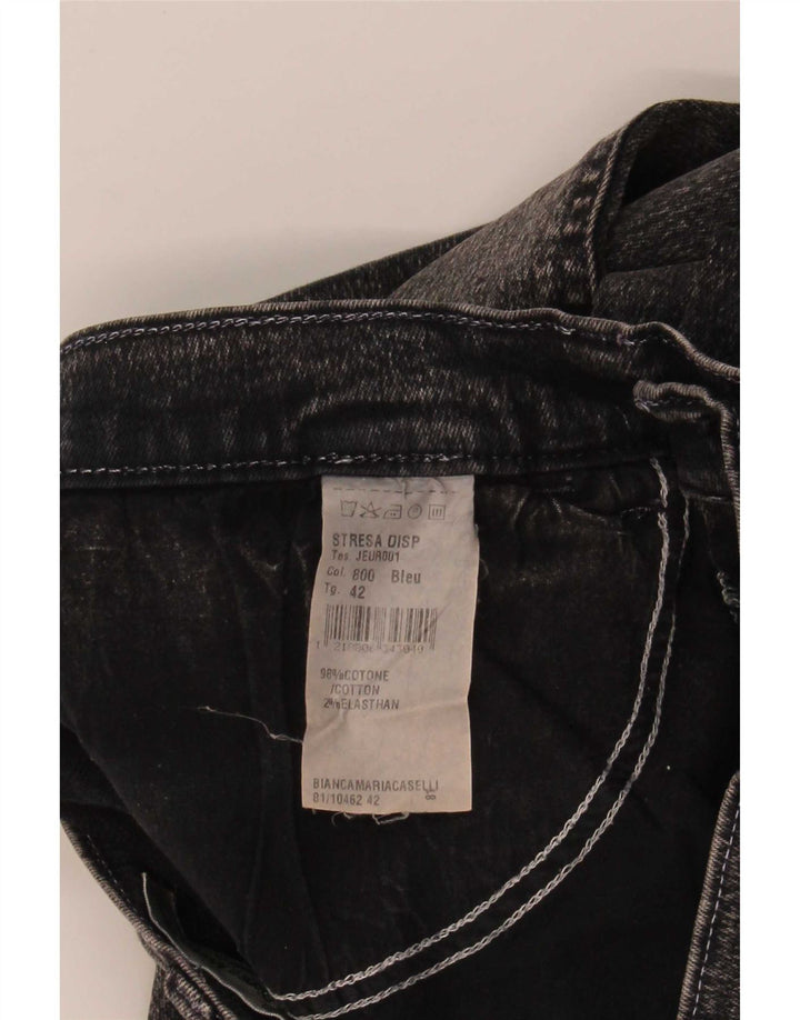 Bianca Maria Caselli Blugi Bootcut Femei IT 42 Medium W27 L30 Bumbac Negru