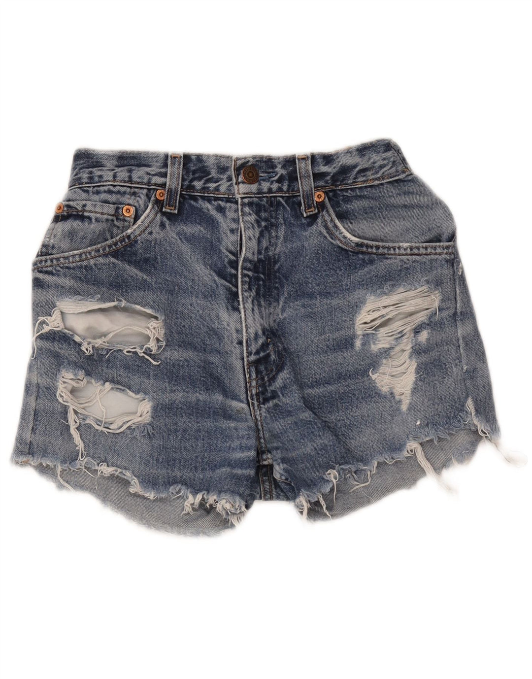 Pantaloni scurți Levi's din denim distressed W24 XS Albastru