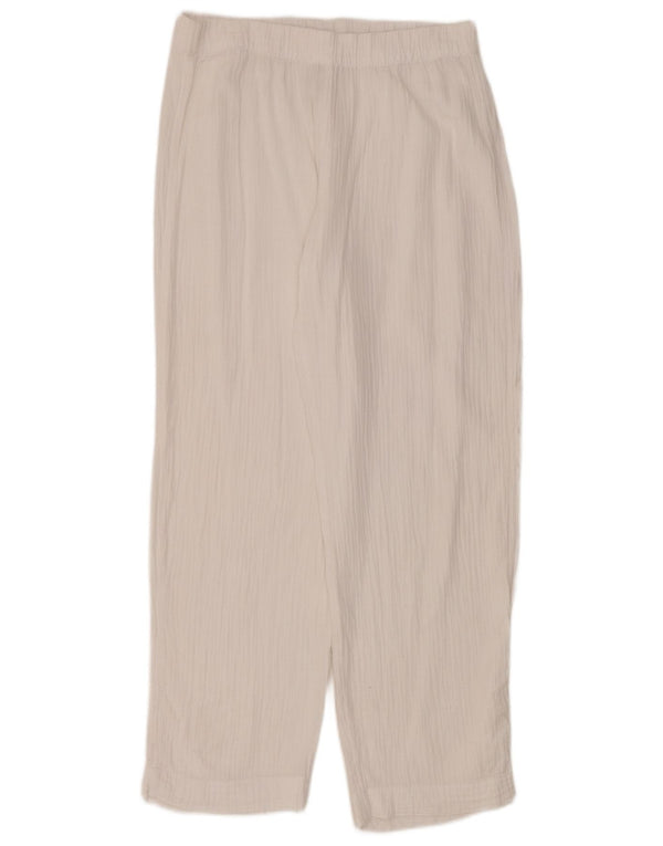Pantaloni casual pentru femei Marks & Spencer, cu croiala lejeră, UK 10 Small W32 L30 Alb