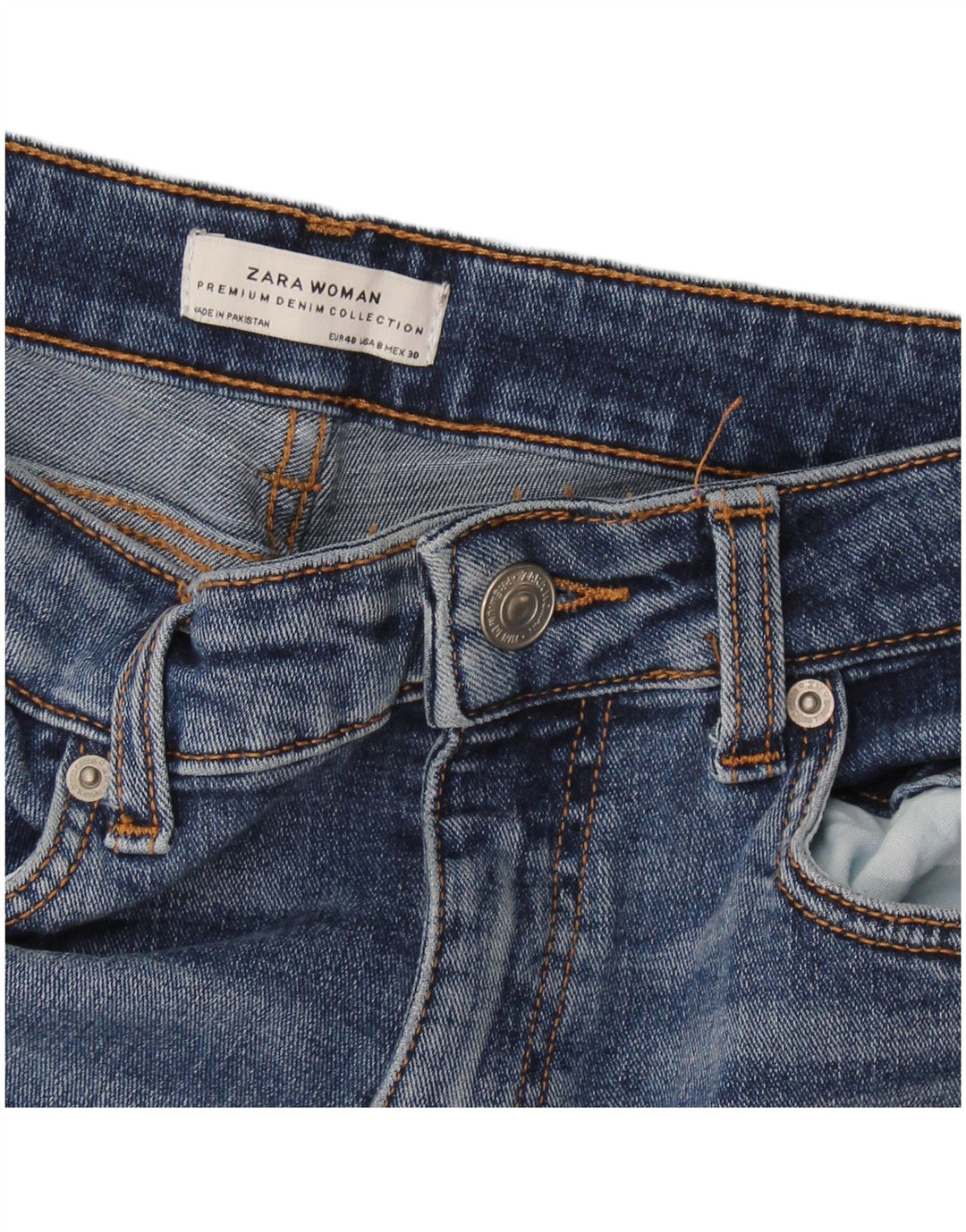 Blugi skinny dama Zara EU 40 Medium W30 L27 Albastru