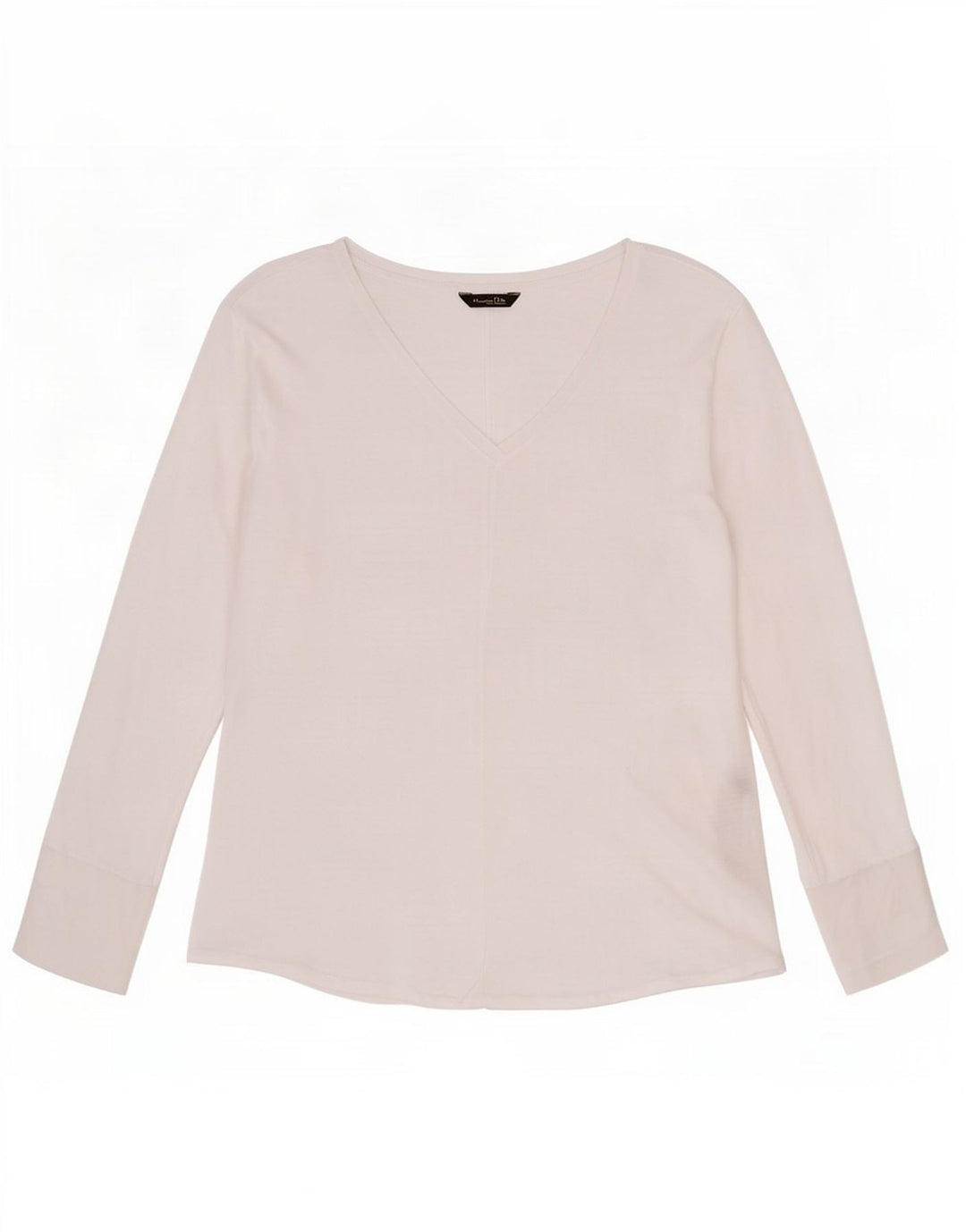 Massimo Dutti Top transparent cu mânecă lungă pentru femei UK 12 Medium White Lyocell