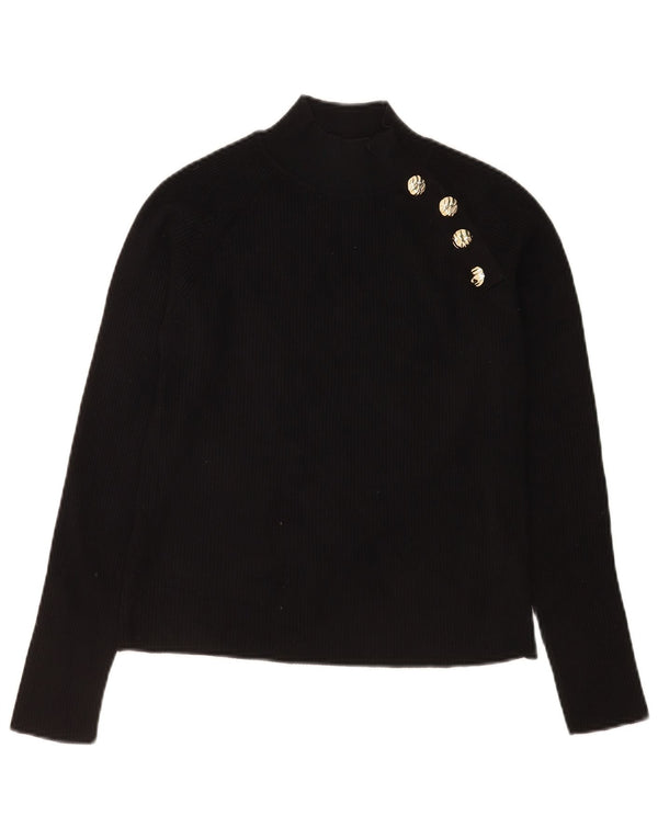 Crop Top pentru femei Zara cu mânecă lungă UK 14 mare, negru, viscoză