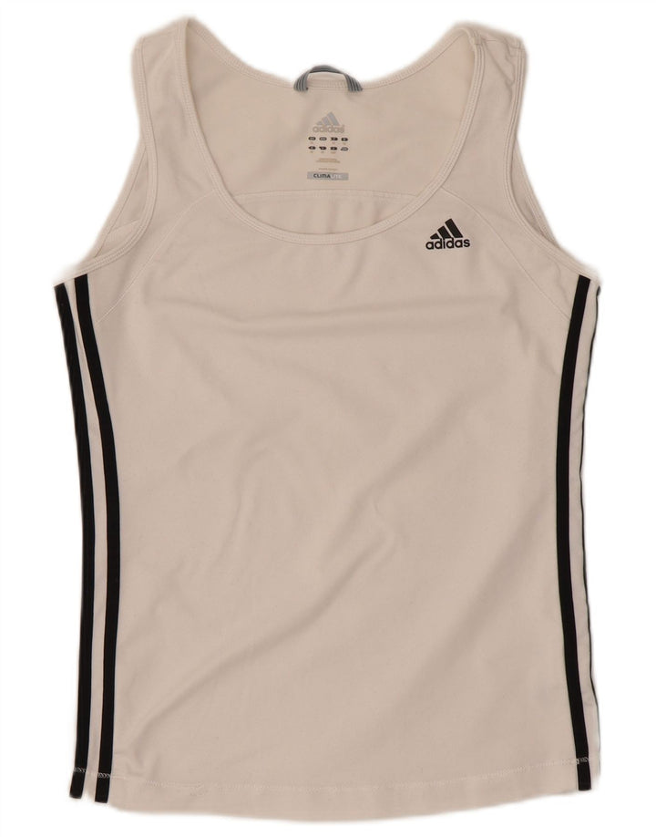 ADIDAS Climalite Vest Top pentru femei UK 16 Poliester alb mare