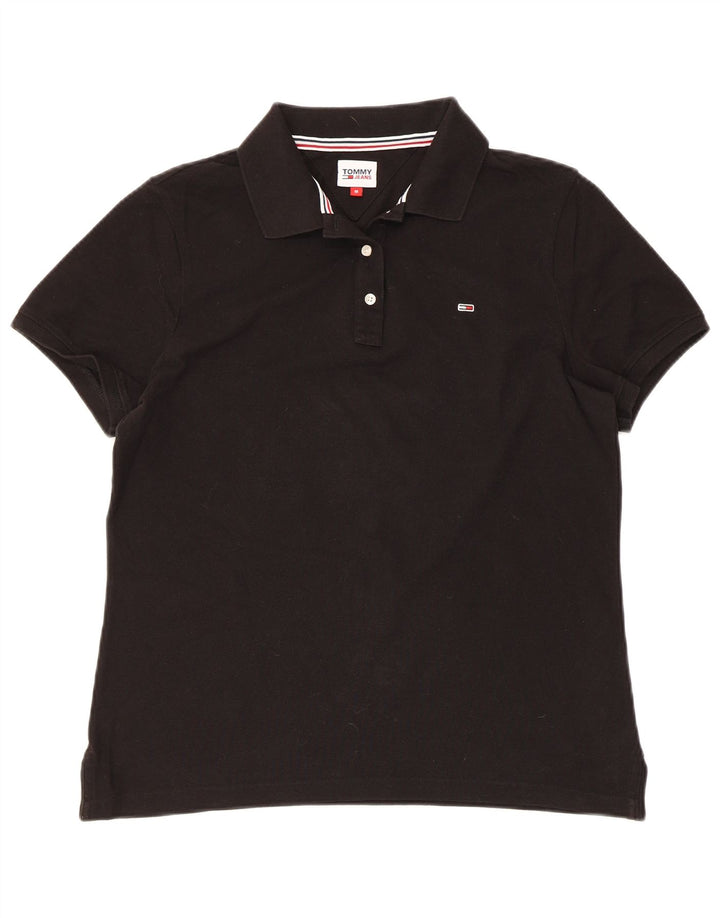TOMMY HILFIGER Tricou polo pentru femei UK 14 Bumbac mediu negru