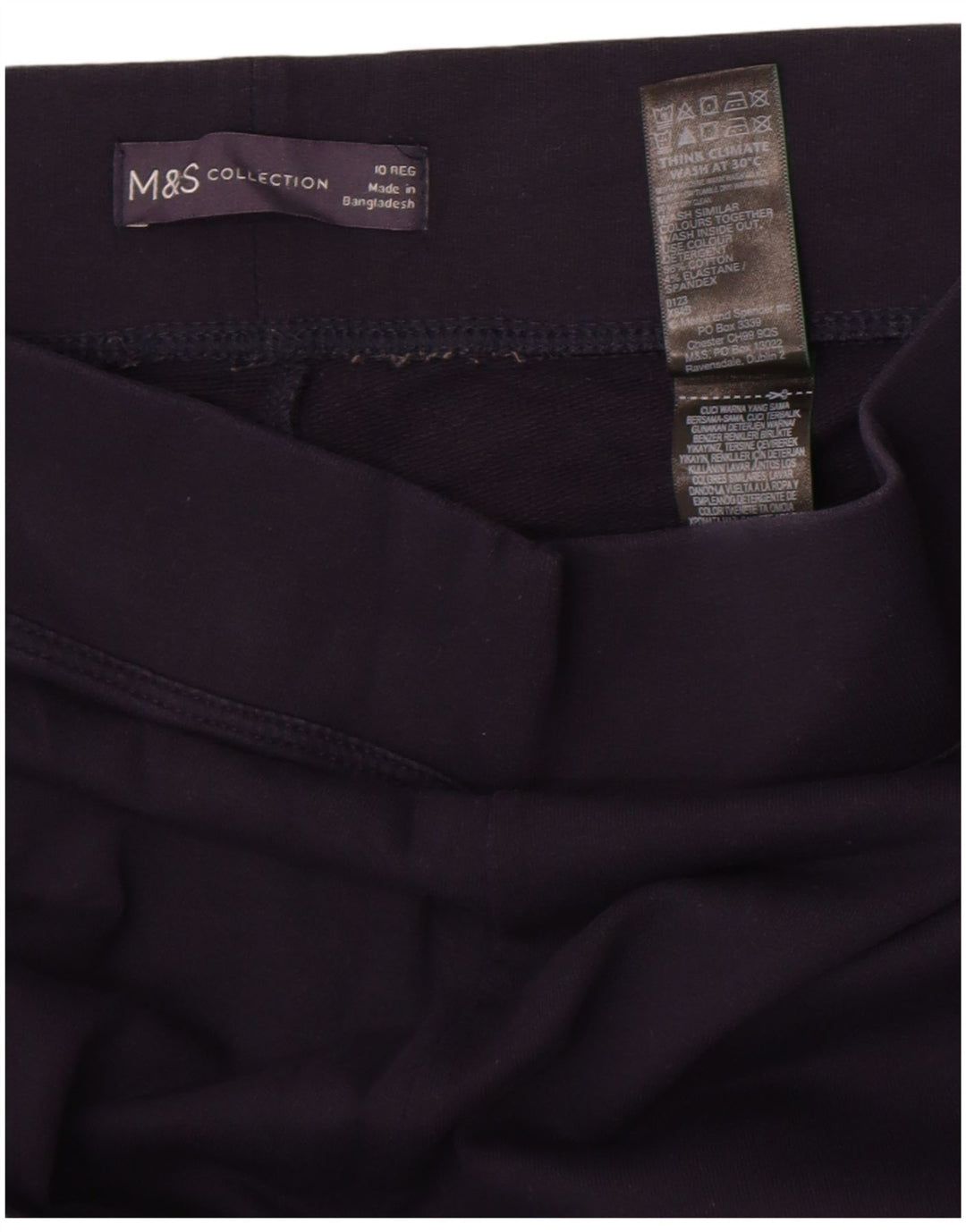 Leggings pentru damă Marks & Spencer UK 10 mic, albastru, bumbac