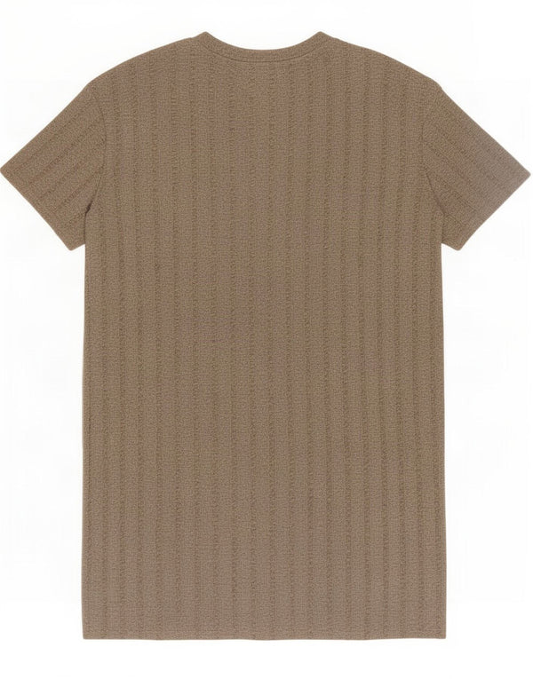 Rochie tricou pentru femei Zara UK 14 Medium Bej Poliester cu dungi