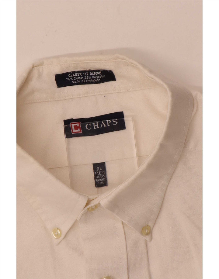 Cămașă clasică pentru bărbați Chaps Mărimea 17 1/2 XL Bumbac alb