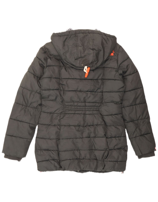 Jachetă căptușită cu glugă Superdry pentru femei UK 14 Medium Gri Poliester