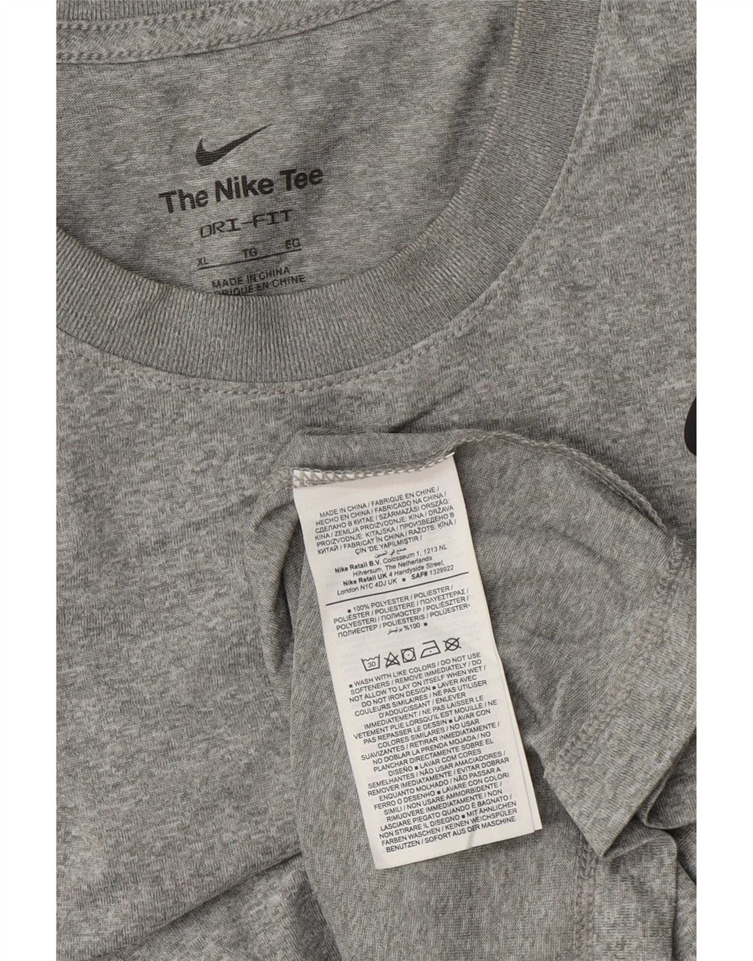 Nike pentru bărbați Dri Fit Top cu mânecă lungă XL, gri poliester cu pături