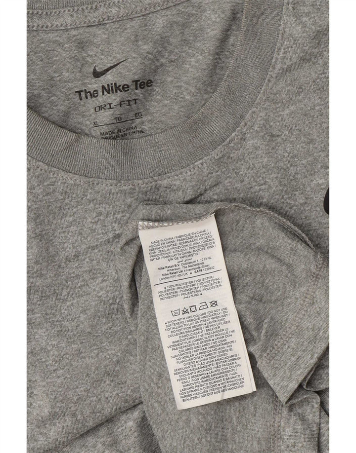 Nike pentru bărbați Dri Fit Top cu mânecă lungă XL, gri poliester cu pături