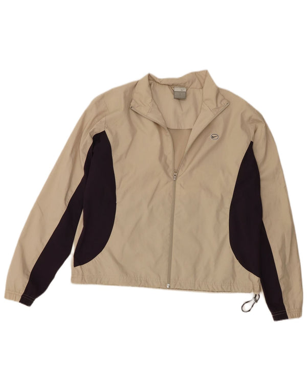 Jachetă de top pentru trening Nike pentru femei UK 10/12 Medium Bej Colorblock