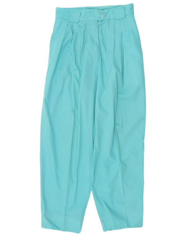 Pantaloni de costum vintage pentru femei cu talie înaltă EU 40 Medium W30 L28 Turcoaz