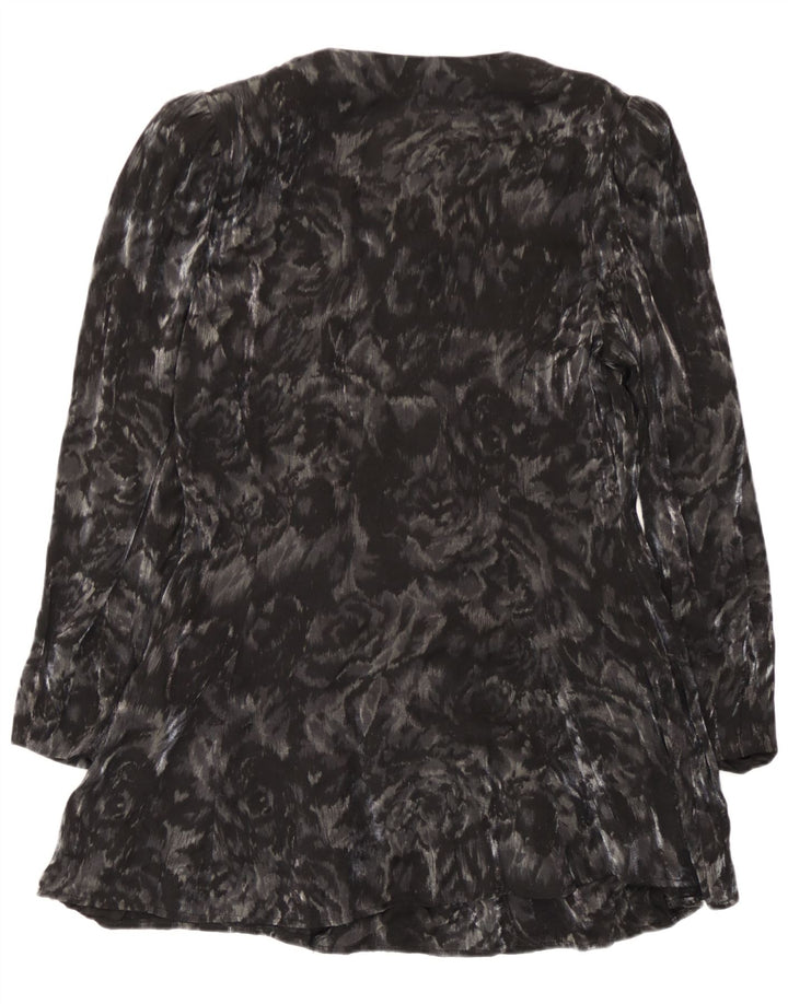 Bluză cămașă cu paragate pentru femei Michele Boyard EU 40 Medium Negru Floral