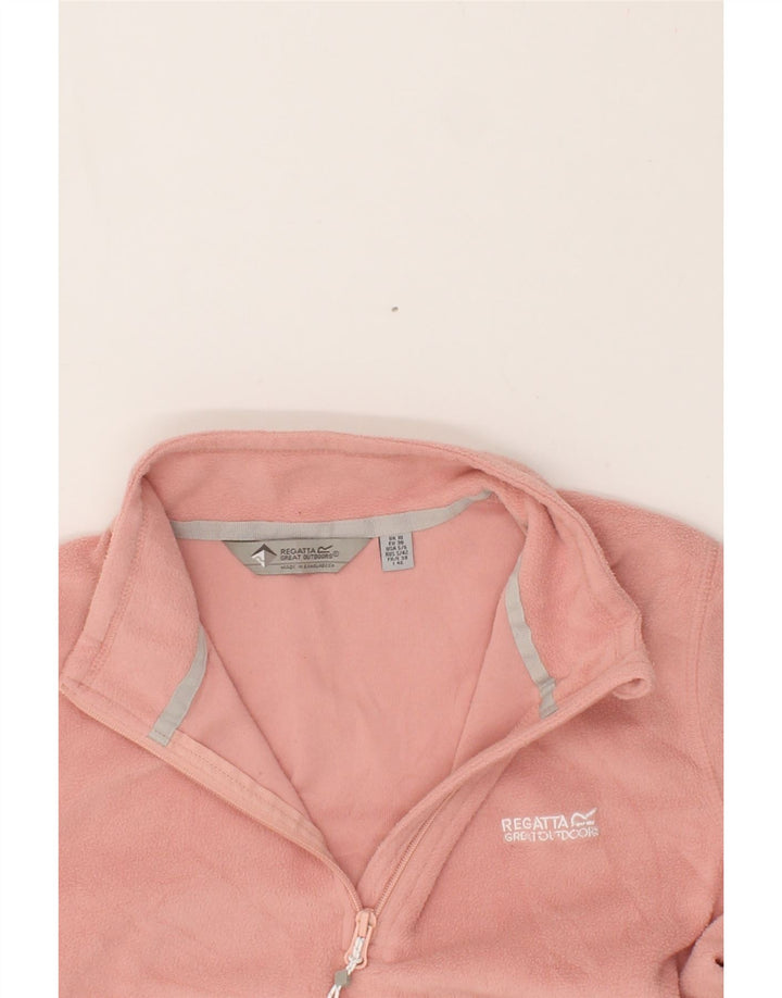REGATTA Womens Zip Neck Fleece Jumper UK 10 Small  Pink Polyester Vintage Regatta and Second-Hand Regatta from Messina Hembry 