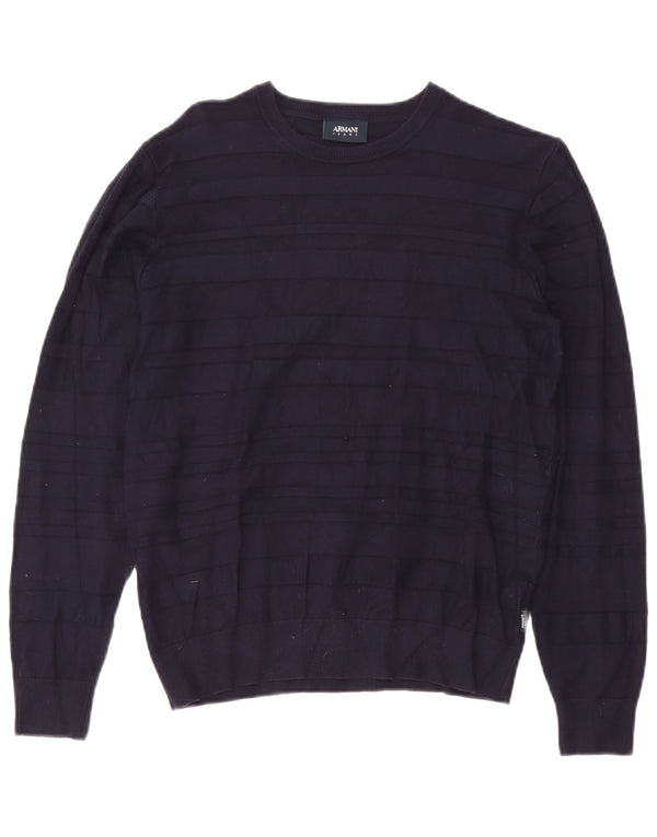 Pulover Armani pentru femei cu gât de barcă UK 10 Mic bleumarin cu dungi