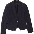 Jachetă pentru femei Zara cu 1 nasture UK 6 XS Bumbac bleumarin