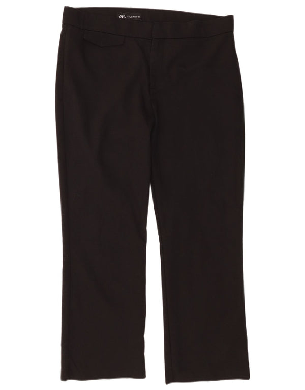 Pantaloni casual drepti pentru femei Zara XL W32 L25 bumbac negru