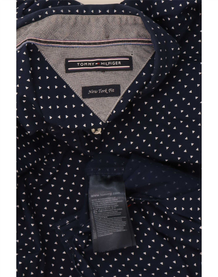 Cămașă Tommy Hilfiger pentru bărbați, bumbac geometric, albastru, mediu