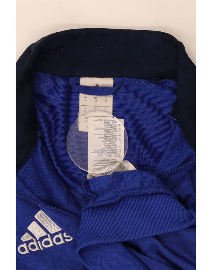 Jachetă de trening pentru bărbați Adidas, albastru mediu, poliester bloc de culoare
