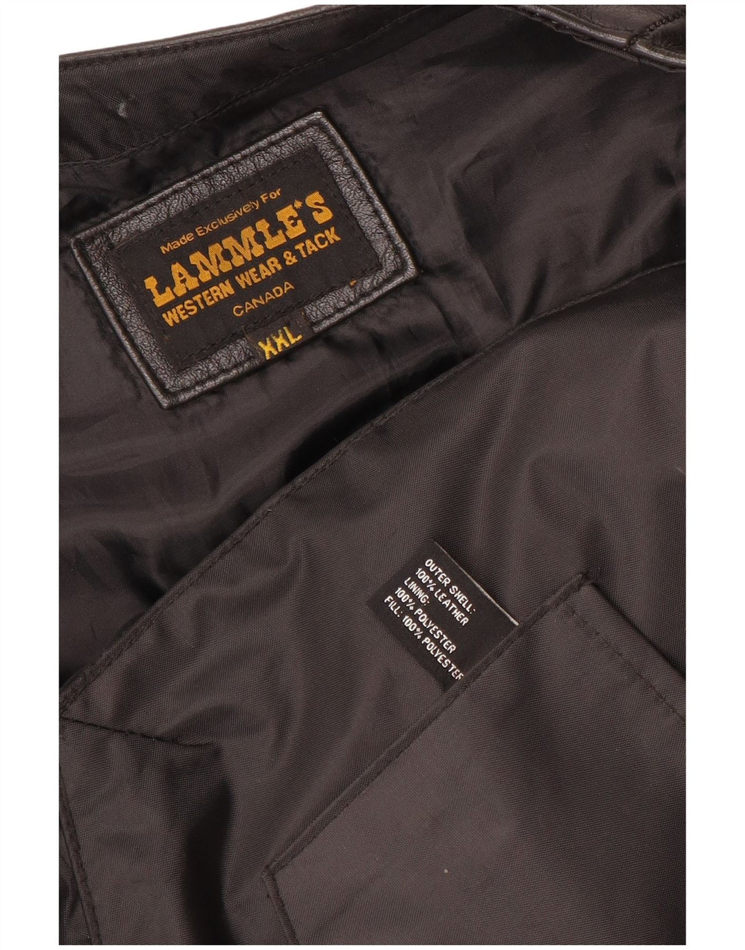 Vestă din piele cu grafică motorstyle pentru bărbați Lammle, piele neagră 2XL