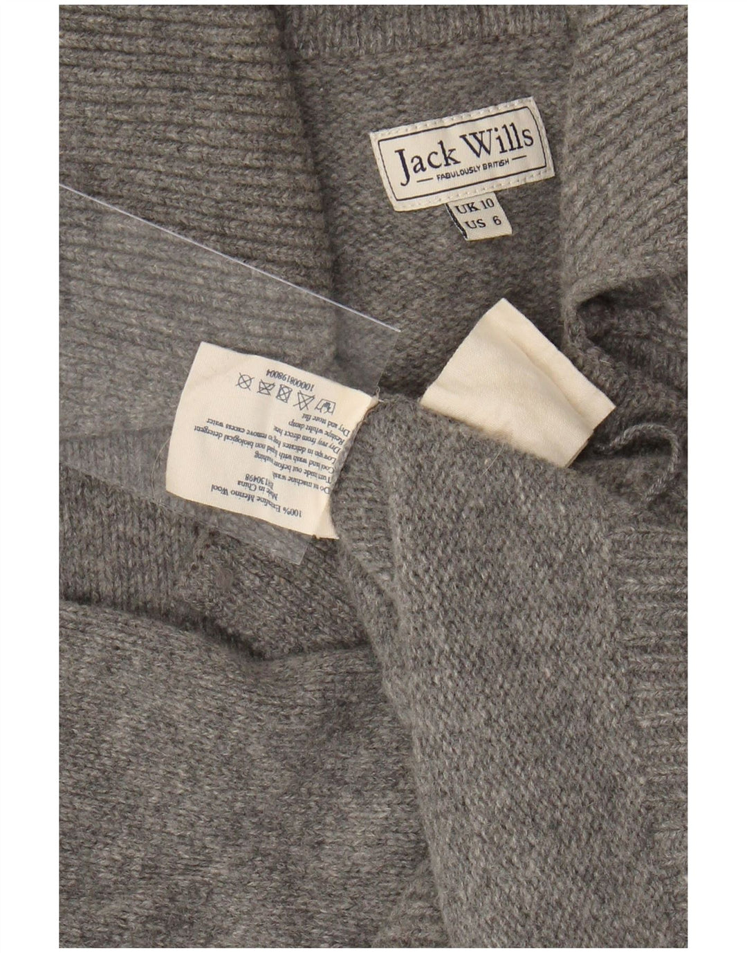 JACK WILLS Pulover cardigan supradimensionat pentru femei UK 10 Small Gri